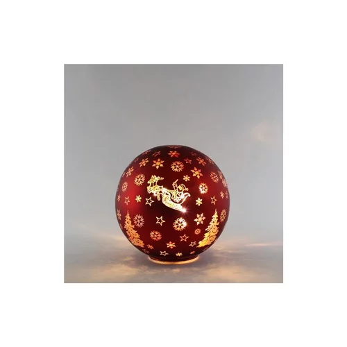 Boule lumineuse LED à lumière fixe rouge à piles - 12 cm