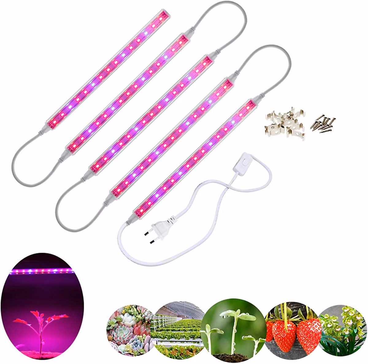 5Pcs LED Grow Light T5 Grow Tube Plant Grow Light 29 Cm Red Blue Spectrum pour La Floraison Et La – Réf. PMTNTBWAZ5555411288