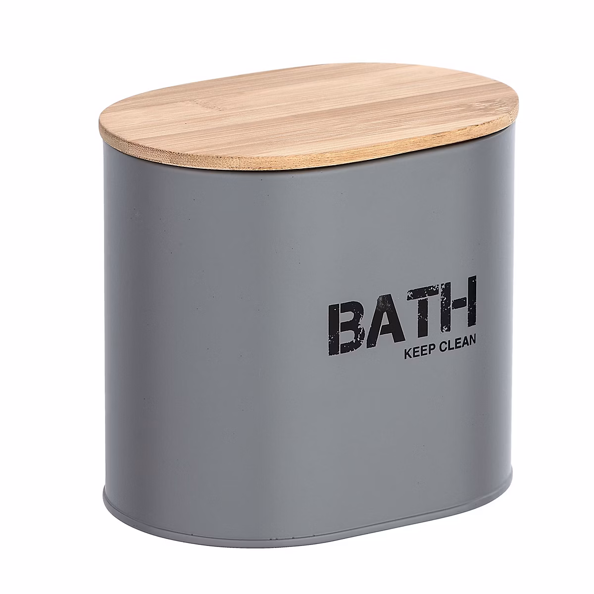 Boîte de rangement de salle de bain avec couvercle Gris | L. 14 x l. 10 x H. 13 cm – GARA