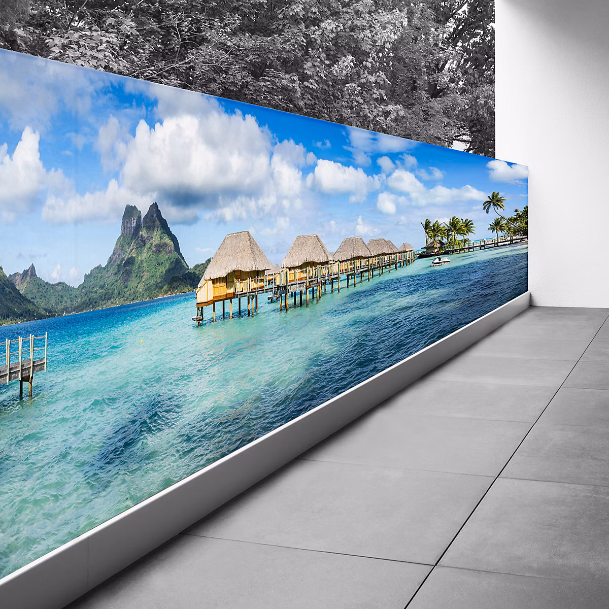 Brise vue Trompe l'oeil | 120 × 510 cm – Maldives 3617689693439