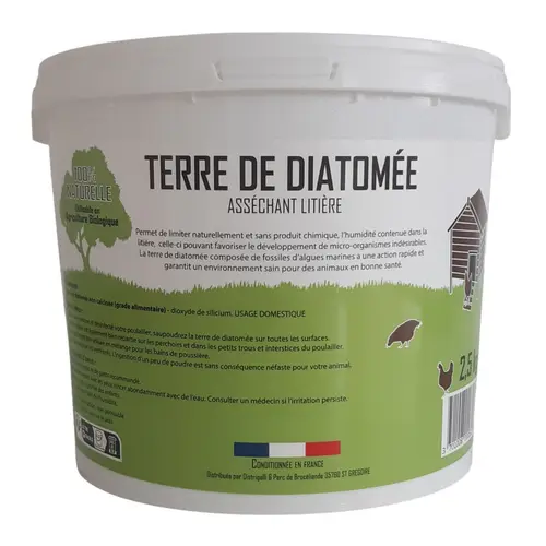 Terre de diatomée pour poulailler asséchant litière Distrigalli - 2,5 kg