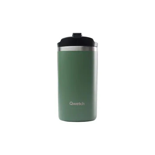 Travel mug isotherme en inox Qwetch Matt kaki - 350 ml