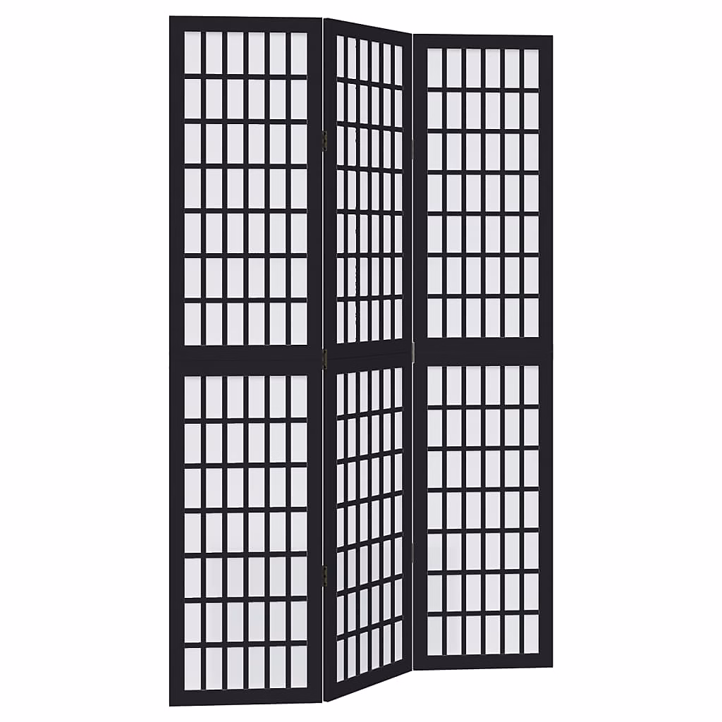 Rangement, meuble et dressing – Cloison de séparation 3 panneaux noir bois de paulownia massif vidaXL