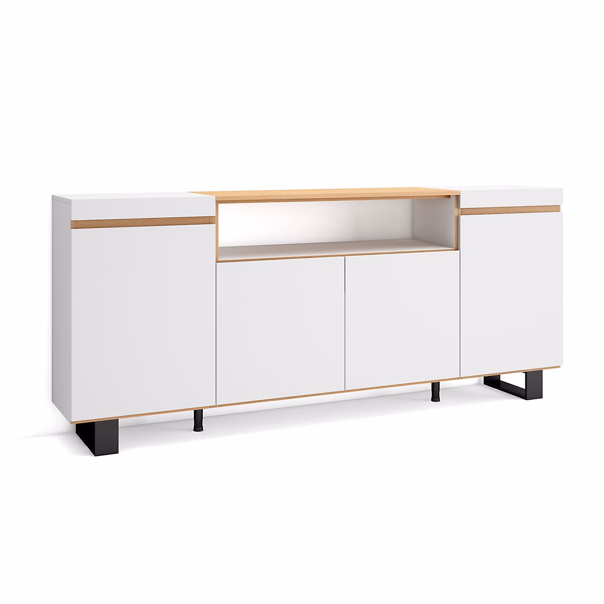 Buffet salon et cuisine – 200 × 35 × 87cm | 4 Portes | Design industriel