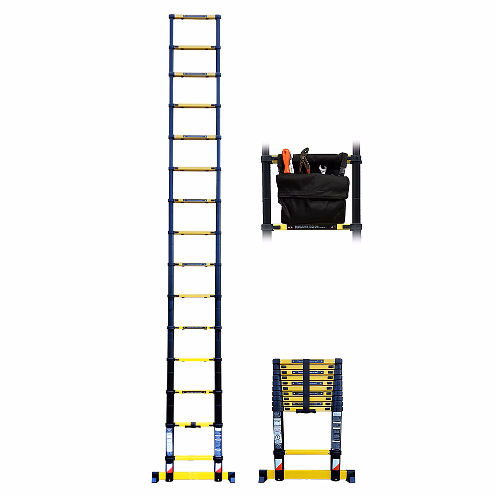 Echelle télescopique Woerther 4m40 avec barre stabilisatrice + Sac porte-outils – Réf. GMNPVSJNG5704028968