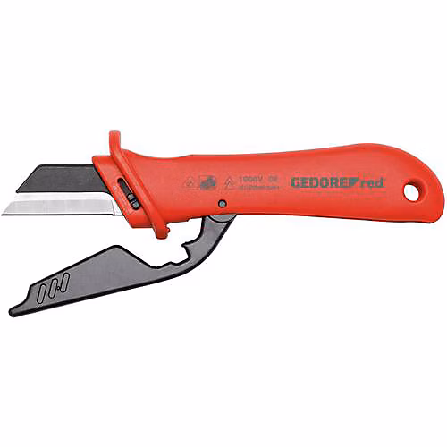Couteau à dénuder Gedore RED 3301416 R93220128 – lame remplaçable 45 mm, longueur totale 185 mm