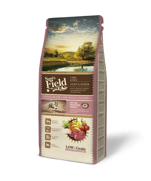 Croquette pour chien mature light à l'agneau avec du riz Sam's Field - 13 kg