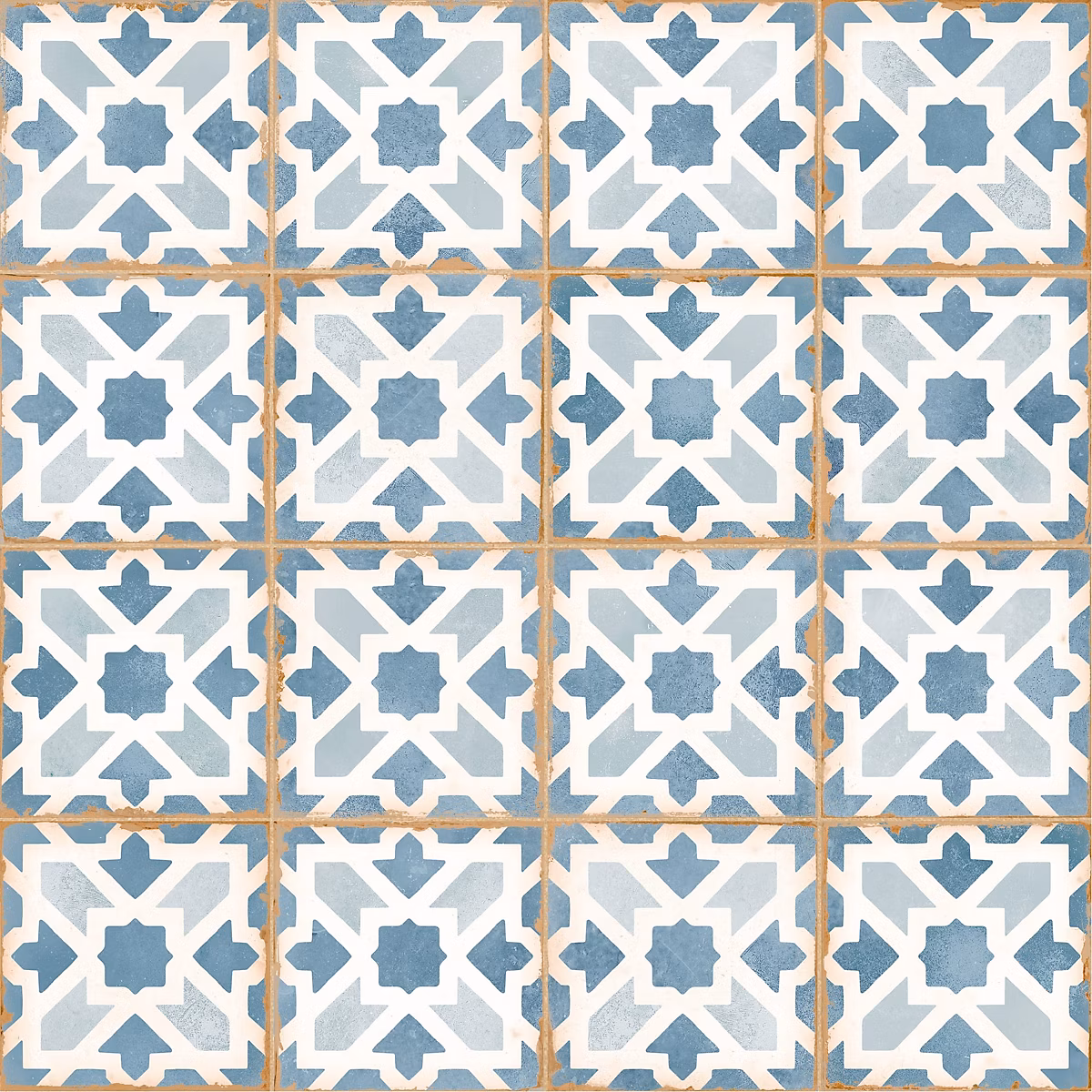 Carrelage effet Carreau ciment Alzari Bleu 12 – 4 × 12,4 × 0,8 cm Serano, Sol et mur intérieur (vendu par carton de 0,49 m²), RO'MA CA