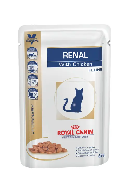 Aliment humide pour chat en sachet x 12 Royal Canin Cat Renal Poulet - 12 x 85 g