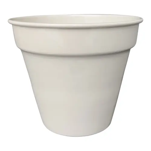 Pot conique en métal recyclé coloris crème Upcycle Conique - Ø 24,5 x H 21,5 cm