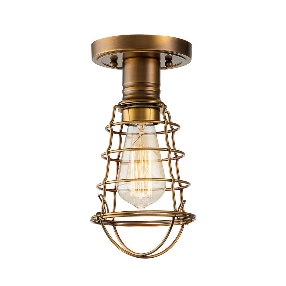 Elstead Quoizel Mixon Plafonnier Semi – Encastré Laiton Vieilli