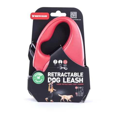 Laisse rétractable rouge Instinct Cordon - taille XS
