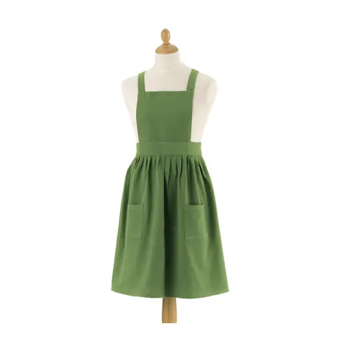 Tablier en coton recyclé et polyester vert Eva - 95 x 85 cm