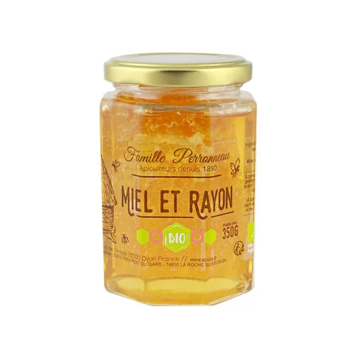 Miel acacia bio avec rayon Apidis - 350 g