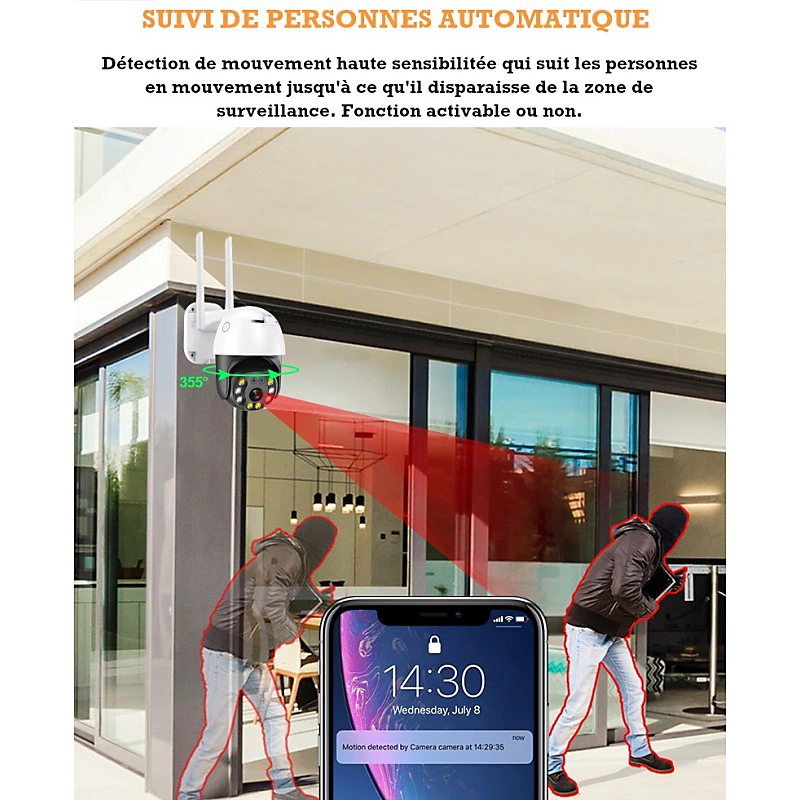 Caméra de surveillance dôme extérieur wifi longue portée – Réf. DLGBGMARF4968038325
