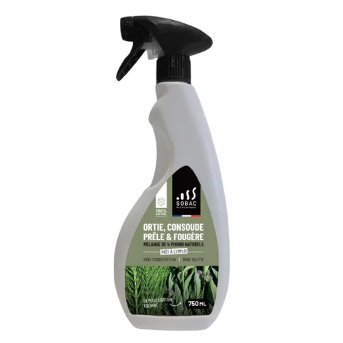 Purin 4 Mix (ortie, prêle, fougère, cousoude) 100 % naturel Sobac - 750 ml