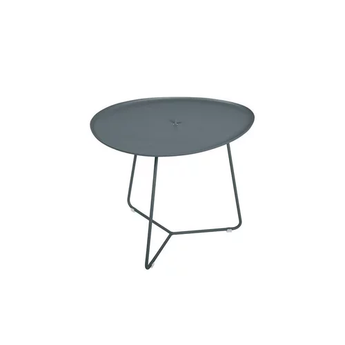 Table basse cocotte en aluminium coloris gris orage de 44 x 55 x 43 cm