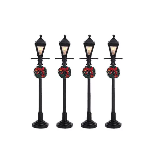 Accessoire lumineux pour village de Noël Lemax Réverbères à gaz – 4 pièces