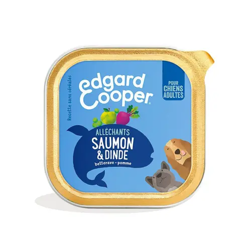 Pâtée pour chien adulte au saumon et à la dinde sans céréales Edgard & Cooper - 150 g