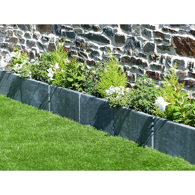 Bordure Ardoise Patinée 50 cm – Pack 12 pièces, 6 mètres