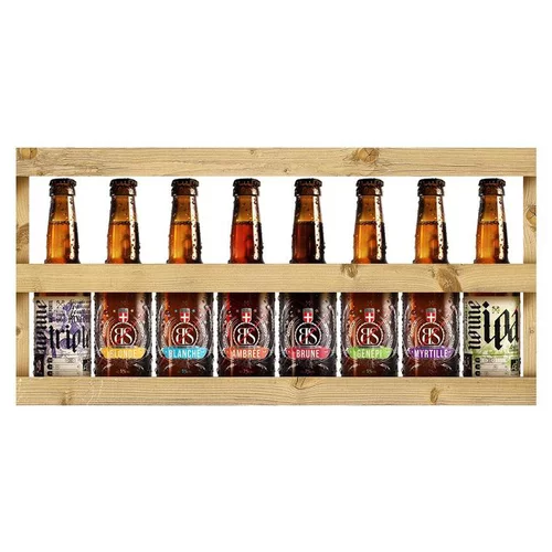 Coffret bois 8 bières bio Brasseur Savoyard - 33 cl
