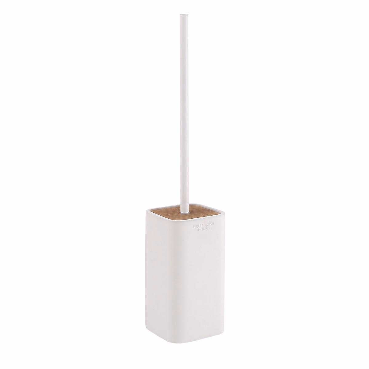 Accessoire WC – Brosse À Toilettes Carrée En Bambou Blanc Alisso