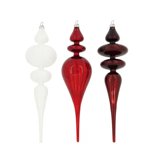 Décoration à suspendre forme glaçon XL en verre - Ø 8 x H 30 cm