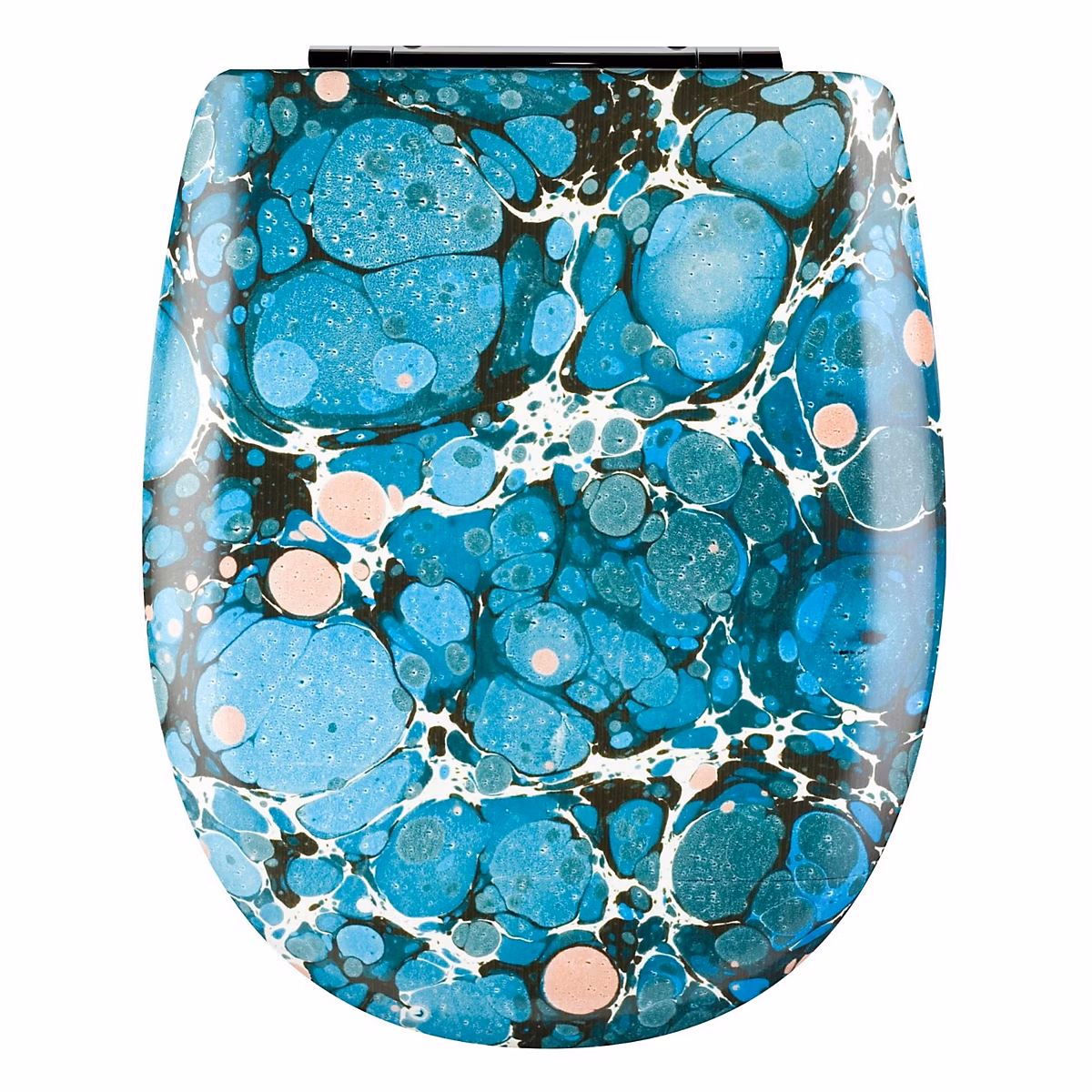 Abattant easy clip avec descente assistée au style pierre précieuse (49.5 × 38 cm – Bleu)