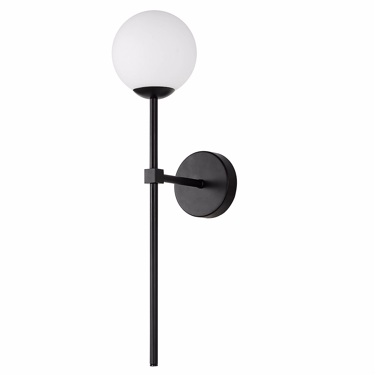 Luminaire et éclairage intérieur – Applique murale noire IP44 G9 Piruleta verre opalin design moderne salle de bain