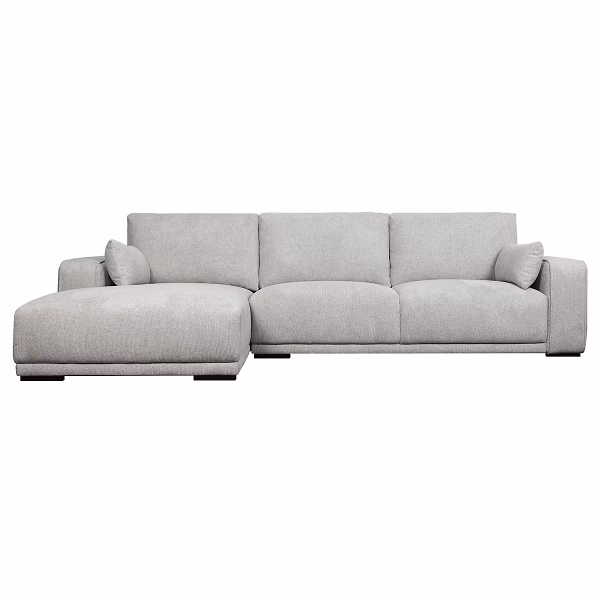 Canapé d'angle gauche California – 3 places, Tissu, Gris