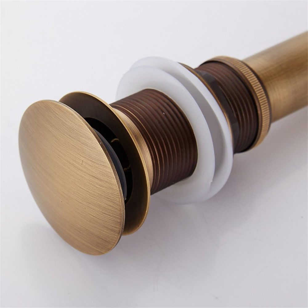 Rangement de cuisine – Bonde évier et lavabo Popup Rétro Bouchon Bonde de Lavabo Vidange Clicclac sans TropPlein en Laiton Bronzé Universel