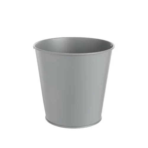 Cache-pot seau coloris gris en zinc - Ø 18,5 cm