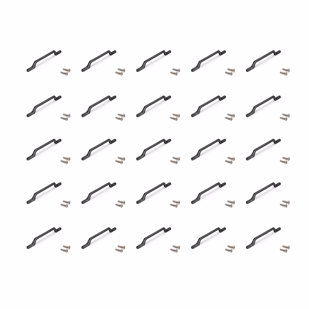 Emuca Lot de 25 poignées pour meubles Osaka – L192mm, entraxe 128mm, Aluminium, Gris foncé