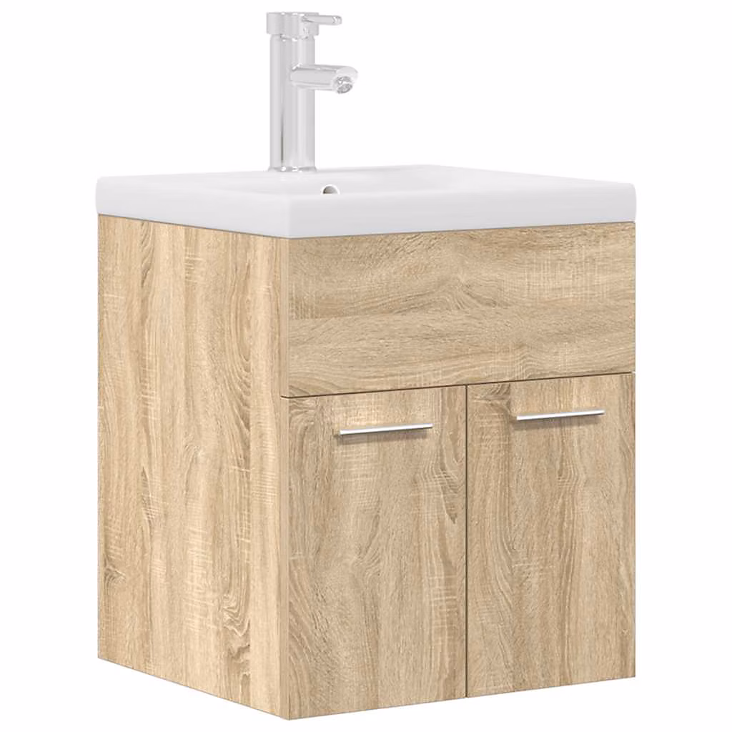 WC – Armoire lavabo de salle de bain et vasque et robinet intégrés vidaXL