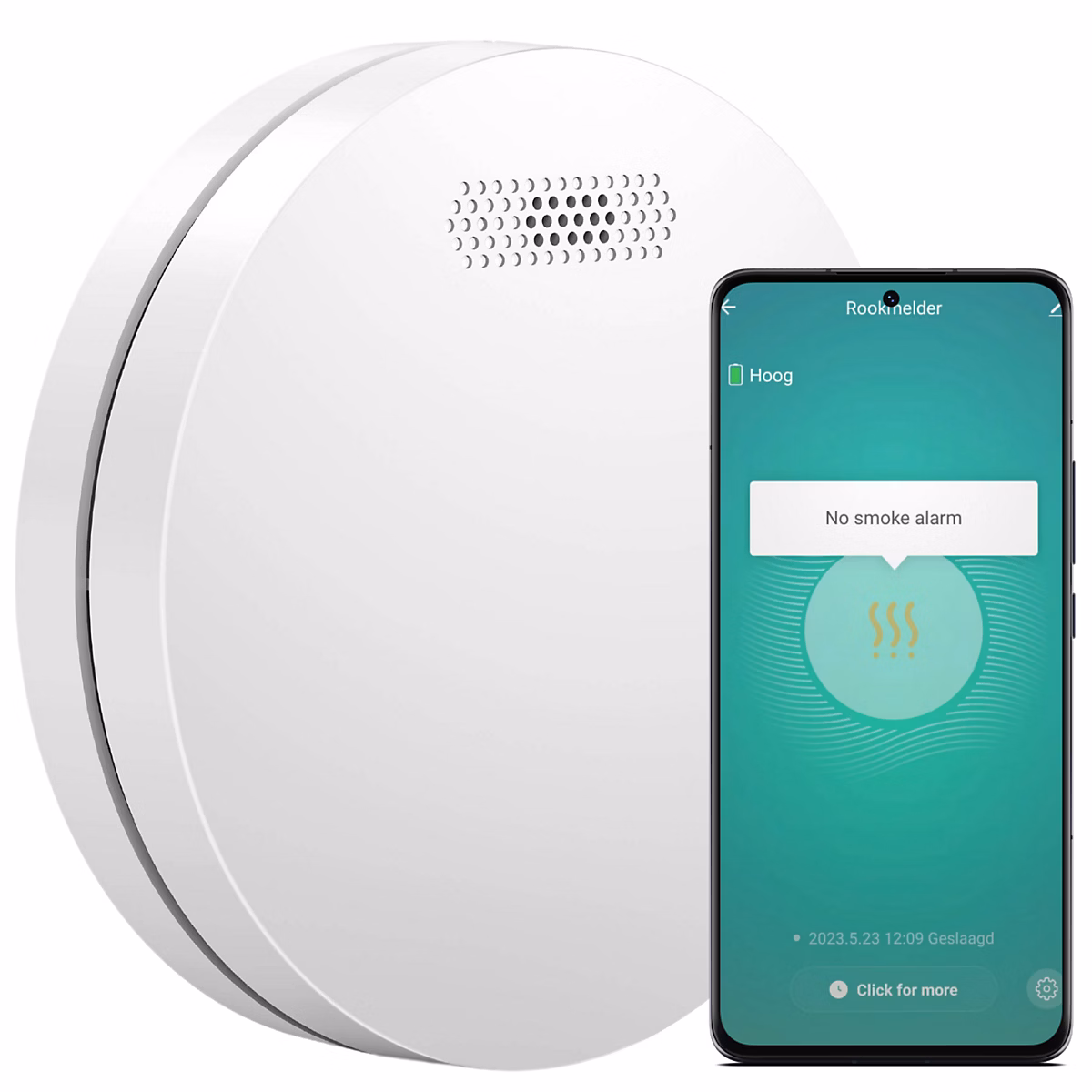 Détecteur de fumée WiFi Aroha Smart Connect – Batterie 10 ans, Alarme incendie connecte avec application Tuya et Smartlife