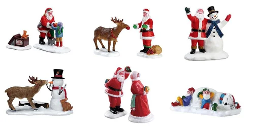 Figurine pour village de Noël Lemax Santa’s wonderland - 2 pièces