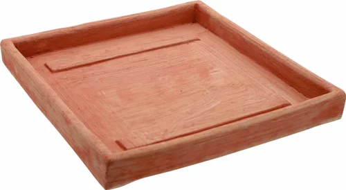 Soucoupe carrée en terre cuite - 21,5 x 21,5 cm