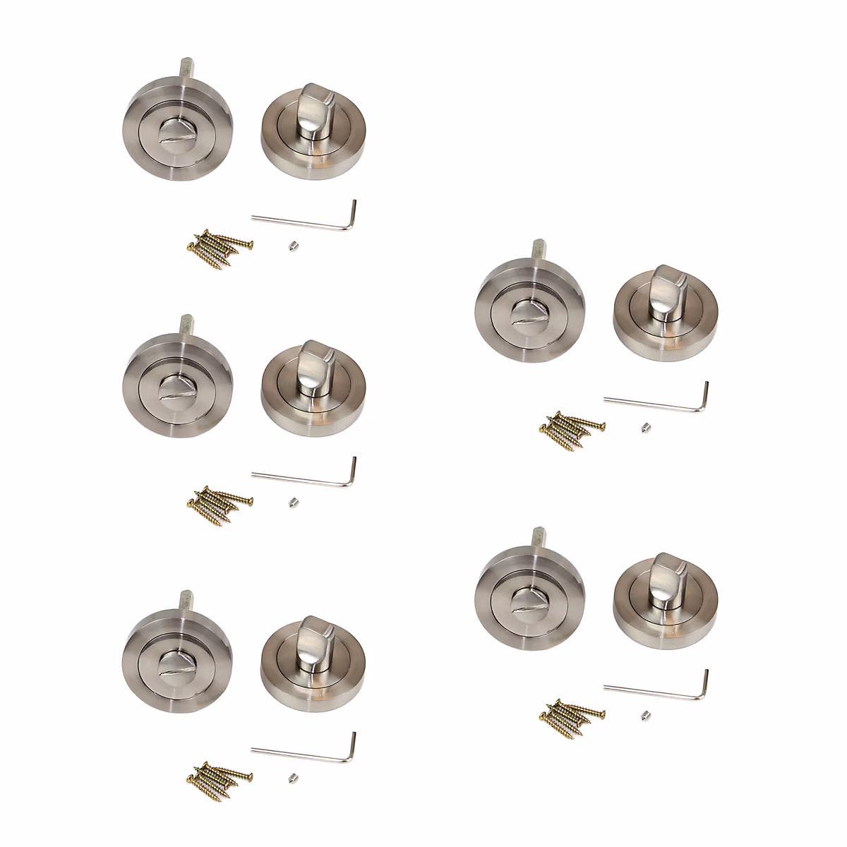 Emuca condamnations avec rosace ronde pour portes intérieures | diamètre 50mm – Zamak – Nickel satiné – lot de 5