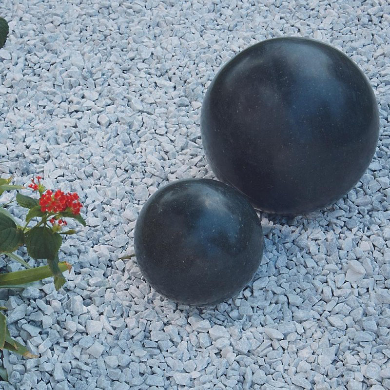 Boule déco jardin granit (grand format) – Noir 30 cm