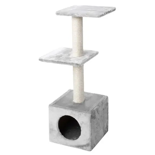 Arbre à chat avec panier et griffoir coloris gris Palazzo - 90 cm