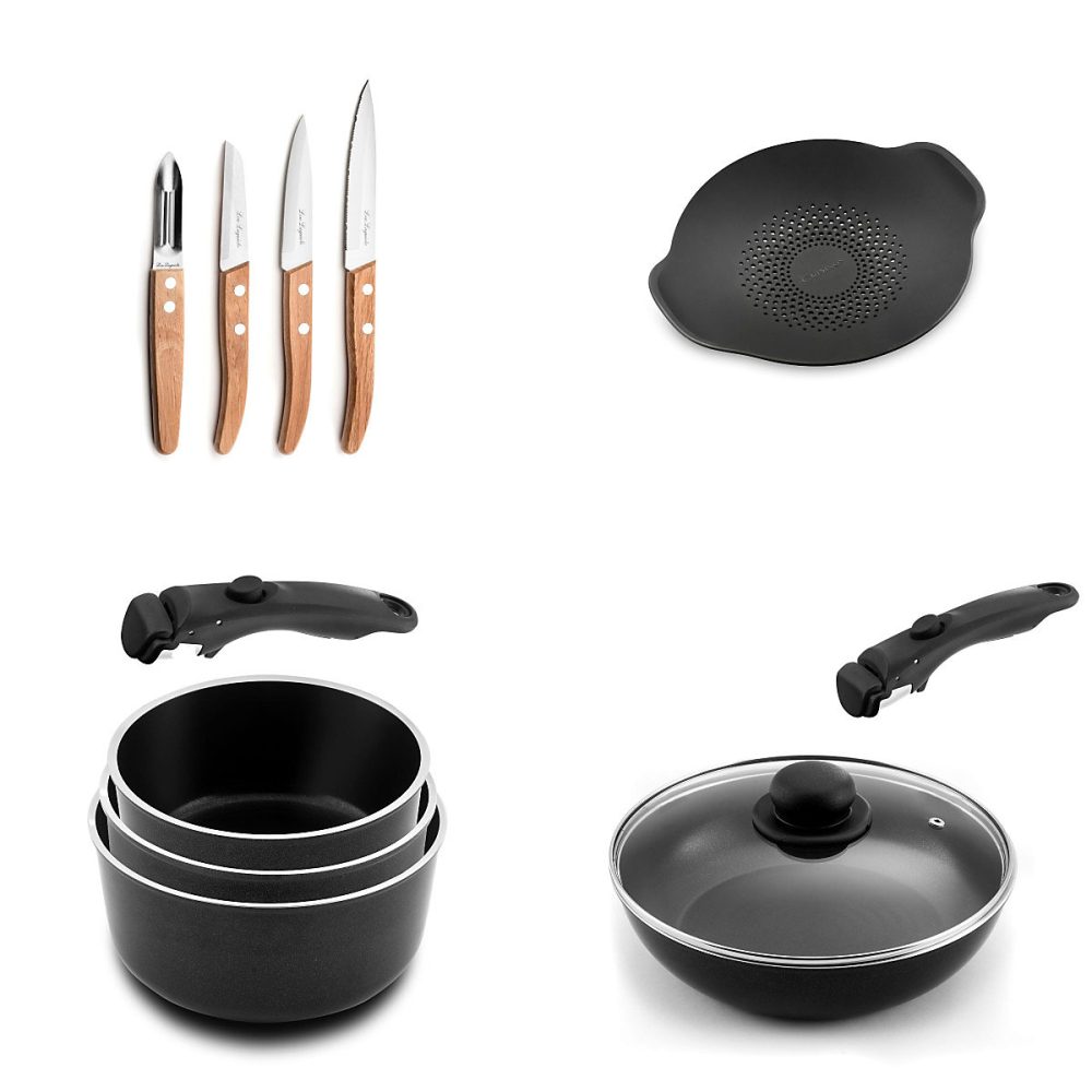 Batterie de cuisine 12 pièces Noir – Arom par Cuisinox