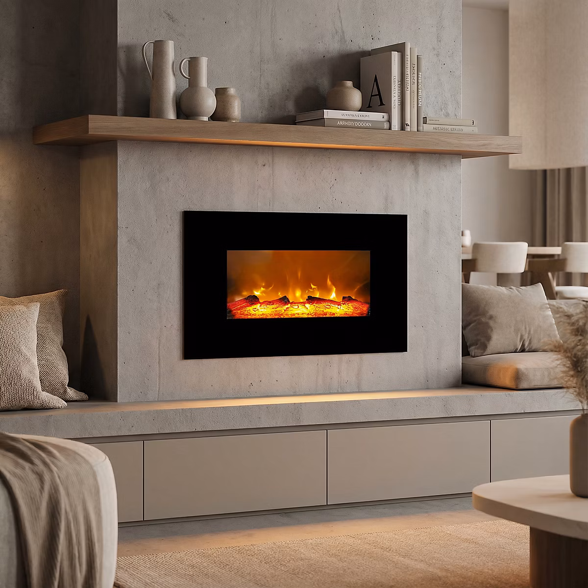 Chauffage d'appoint – Cheminée électrique Cumbal 1800W noire