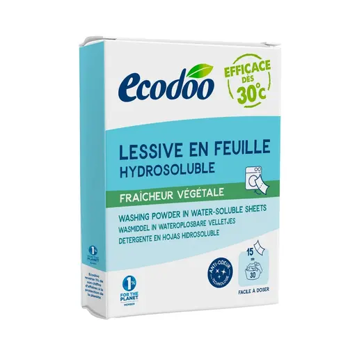 Lessive en feuille hydrosoluble fraicheur végétale Ecodoo