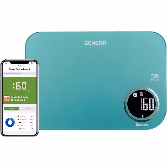 Balance de cuisine Sencor SKS 7071GR turquoise précision 1 g 5 kg – Réf. YKLHAIPIR4514781509