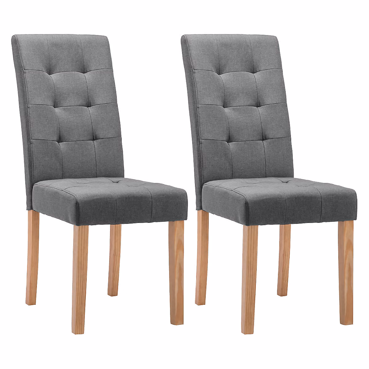 BOSTON – Chaises Grises Capitonnées | lot de 2