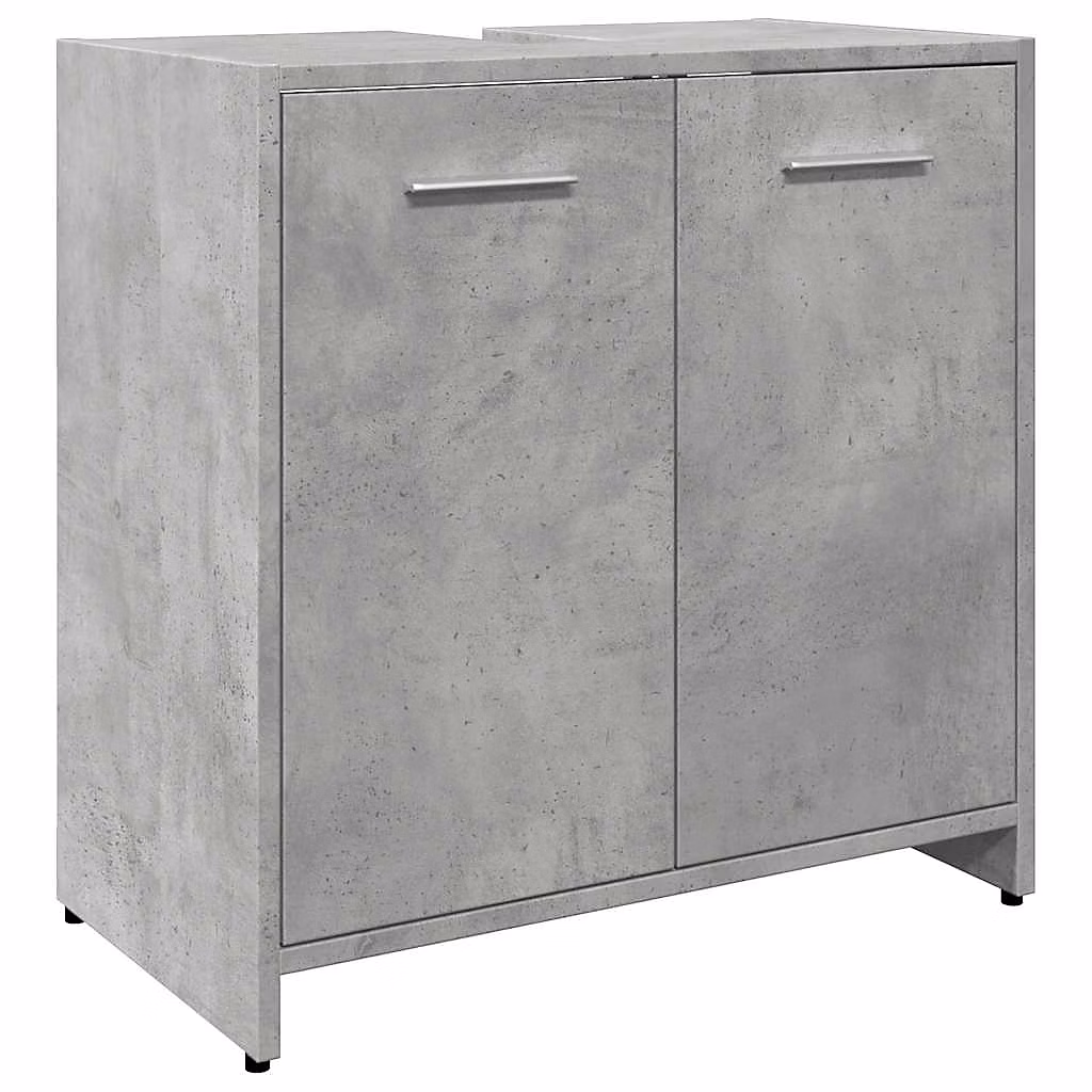 Armoire lavabo de salle de bain gris béton 60 × 33 × 60 cm vidaXL