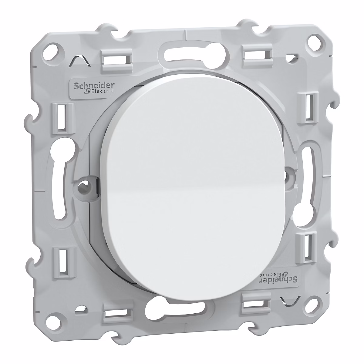 Interrupteur encastrable – Interrupteur poussoir 10A Schneider Electric Ovalis blanc