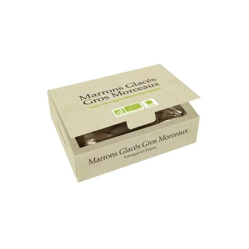 Ballotin de 18 marrons glacés bio en gros morceaux - 250 g