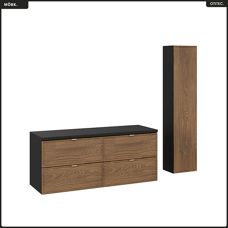 Ensemble de meubles sous vasque – 120 cm, avec Plan, Colonne, MÖRK