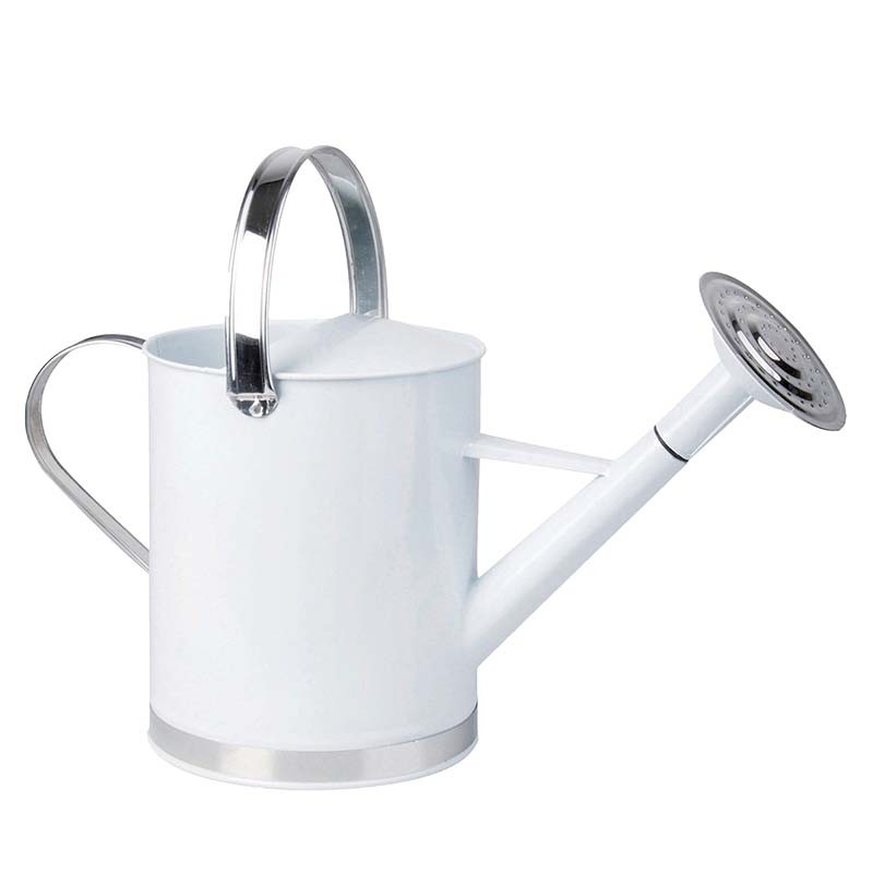 Arrosoir blanc zinc 5L - Poignée mobile pratique
